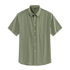 New in <strong>Shirt</strong> Solid Color Summer <strong>Linen</strong> Short Sleeve <strong>Shirts</strong> for <strong>Men</strong> Cotton Thin Elegant Clothes - Product Image 5