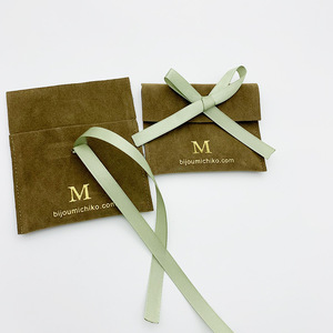 Bowknot Style Small Velvet <b>Envelope</b> <b>Gift</b> Pouch for Ring Gold Foil Velvet Jewelry Pouch With Flap - Product Image 2