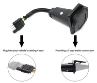 Adaptateur de feux de remorque 4 plats à 7 voies rondes NO Support de montage 4 broches Connecteur de feux de remorque côté véhicule à double sortie 7 lames
