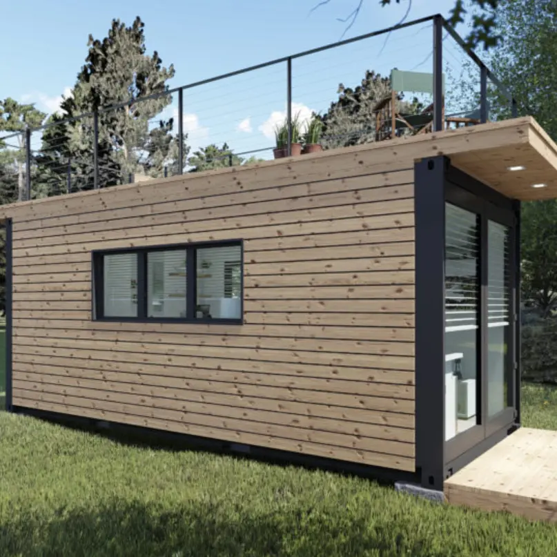 Traditionelle abnehmbare Fertighaus Flat Pack einfach montieren schöne Container haus isoliert Grill hütte mit Sauna