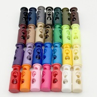 Verrou de cordon en nylon couleur personnalisée, double trou, à ressort, avec embout, fixation pour cordon de serrage, placage sans nickel, taille personnalisable