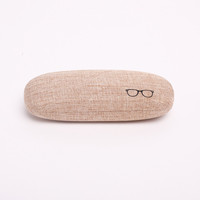 Étui rigide avec logo personnalisé pour lunettes de soleil avec couvercle en lin écologique, boîte de rangement pour lunettes à la mode, prix de gros