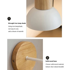 Nueva Lámpara de Pared LED Moderna Minimalista de Madera, Lámpara de Pared Creativa para Habitación, Pasillo, Dormitorio, Decoración del Hogar con Bombilla - Product Image 5