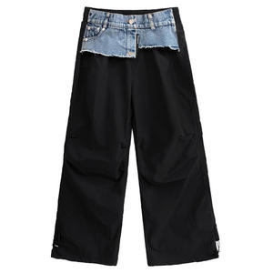 Pantalones cargo sueltos con cordones personalizados, pantalones de moda de color sólido para ropa de calle de mujer/ - Product Image 1