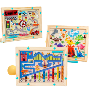 Juguete Educativo Temprano para Niños, Bolígrafo Magnético Divertido con Cuentas, Clasificación de Colores, Laberinto de Papel, Coordinación Mano-Ojo - Product Image 1