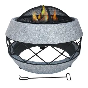 Tasarım duygusu avlu bahçe Mgo ısıtma sobası açık barbekü ateş çukuru ısıtıcı barbekü yuvarlak açık bahçe pişirme ateş çukuru
