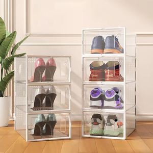 Bán Buôn trong suốt hình chữ nhật hình dạng L kích thước Stackable PP + ABS gấp nối dài giày hiện đại hộp lưu trữ bền bụi/độ ẩm - Product Image 4