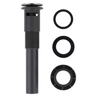 Siphon d'évier anti-insectes escamotable en acier inoxydable SUS304 noir mat pour salle de bain, cuisine, buanderie