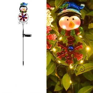 Solar snowman place lawn garden holiday decoration atmosphere Solar Garden decorazione natalizia pupazzo <span class=keywords><strong>di</strong></span> neve lampione solare - Product Image 6