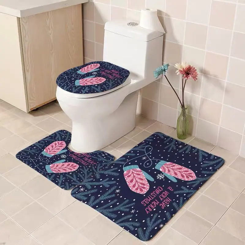 Super macio tapetes de banheiro tapetes de banho em microfibra 3 pedaço definir higiênico piso anti-slip banho mat um conjunto de tapetes de banheiro