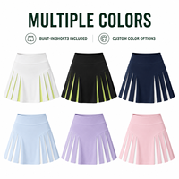 Jupe-short plissée blanche personnalisée pour femme avec doublure intérieure vert citron, jupe de sport taille haute pour compétition de tennis