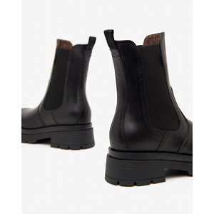 Stivaletti bassi da donna I411940d neri Slip-On stivali da neve a taglio alto classico stile Chelsea plat in cotone plat PU per l'autunno/inverno - Product Image 4