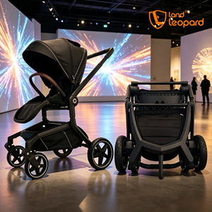 Poussette bébé pliable portable 3-en-1, chariot de luxe avec cadre en alliage d'aluminium, roues universelles à 360°, capacité de charge de 20 kg, pour enfants jusqu'à 3 ans - Product Image 1
