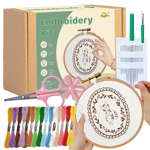 2026 New DIYCross Embroidery Stitch Needlepoint Kits for Beginners Cat Pattern