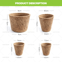 Tasses en fibre de noix de coco naturel biodégradable Coco graines de coco Starter semis Pots de fleurs Pots en coco de noix de coco