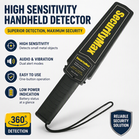 Détecteur de métaux portatif SecurityMax WD190V pour contrôle de sécurité, garantie de 2 ans, sécurité aéroportuaire, indice IP55, détecteur de métaux en ABS