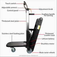 [Conforme CE] Chariot électrique ergonomique pour escaliers, capacité de charge 300 kg, poignée réglable, contrôle de vitesse, pour le transport domestique et les applications professionnelles
