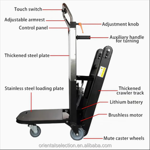 Chariot électrique ergonomique pour monter les escaliers, capacité de charge de 300 kg, poignée réglable, contrôle de la vitesse, pour le transport <span class=keywords><strong>d</strong></span>'appareils électroménagers - Product Image 5
