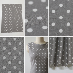 Tela de Punto con Puntos Grises para Confección de Vestidos de Mujer - Product Image 1