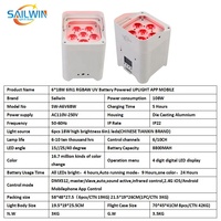 10 projecteurs LED sans fil 6x18W DMX sur batterie, avec Wi-Fi et flight case de chargement 10-en-1 pour mariages, fêtes et DJ