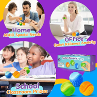 Jouets sensoriels texturés en silicone, cube anti-stress, balle anti-stress pour la thérapie de l'autisme, TDAH, adultes, enfants, jouets éducatifs Montessori