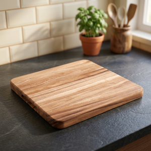 Tabla de Cortar Rectangular de Madera de Acacia Antigua BS INTERNATIONAL, Bloque de Cocina Pulido, Sostenible y Apto para Lavavajillas - Product Image 1
