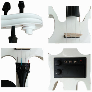 Precio al por mayor buena calidad hecho a mano tilo violín eléctrico 4/4 con accesorios para rendimiento - Product Image 3