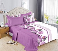 Ensemble de draps de lit sur mesure en gros, 6 pièces, taille King, en coton, drap plat, drap-housse et taies d'oreiller, imprimé floral, prêt à être expédié