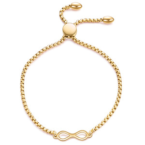 Pulsera Infinito Ajustable de 24MM, Aleación de Zinc y Acero, Oro Rosa, Joyería de Regalo, Diseño Geométrico AD1192 - Product Image 1