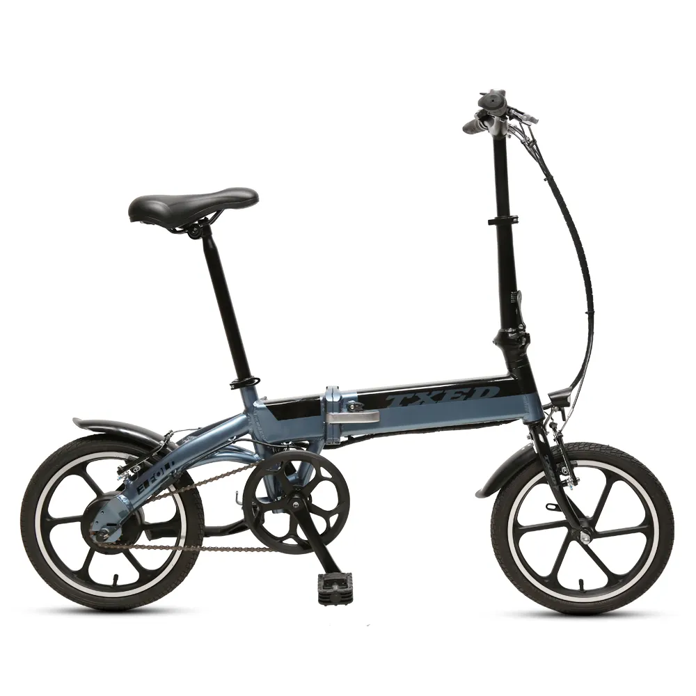 TXED 16 inç elektrikli katlanabilir bisiklet mini bisikletleri 36V/250W motor tek hız katlanabilir elektrikli bisiklet
