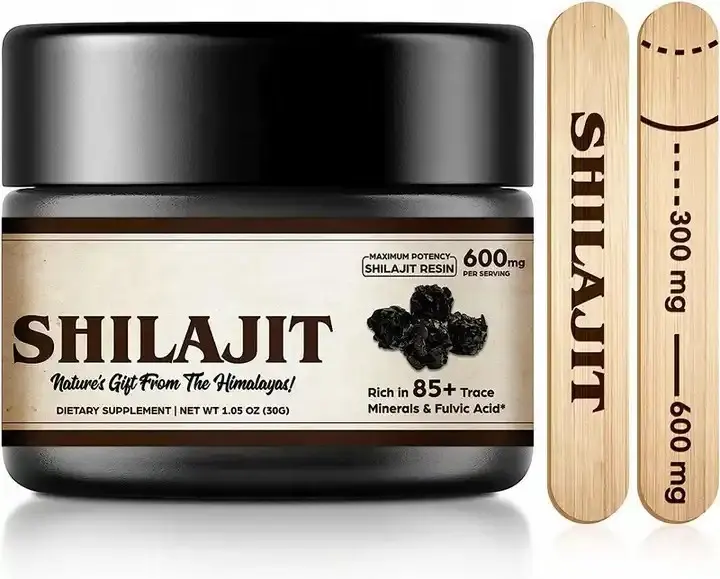 Oem Private Label Shilajit Pure Himalayan Organische Shilajit Hars Fulvinezuur Voor Energie En Immuunondersteuning