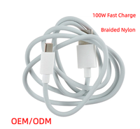 Usine OEM 100W 5A Charge Rapide USB C Câble USB3.1 Type C Cordon De Synchronisation De Données pour Téléphone Tablette Ordinateur Portable Tressé Nylon