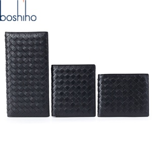 For Boshiho <b>RFID</b> Leather Card Holder and Business <b>Wallet</b> Men's & Women's Goat Leather Woven Cardholder for Credit & ID - Product Image 2