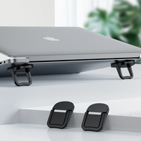 Nouveau support d'ordinateur portable invisible adhésif pliable en alliage de zinc, mini et portable, accessoires informatiques