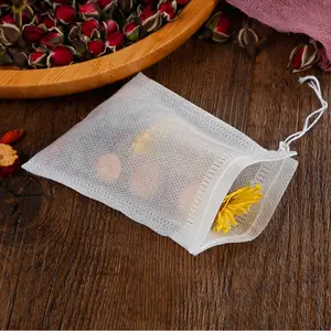 Supplier Non Woven Filter Bags Disposable Tea Infuser Biodegradable Natural Empty Tea Bag for Loose Leaf Herbs Teas