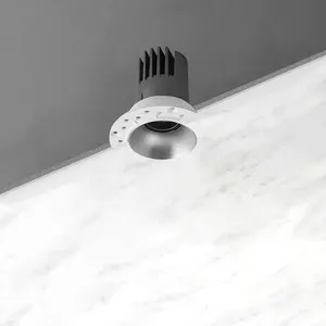 Роскошный потолочный круглый белый бесцветный Регулируемый антибликовый глубокий Точечный светильник COB, светодиодный встраиваемый потолочный светильник