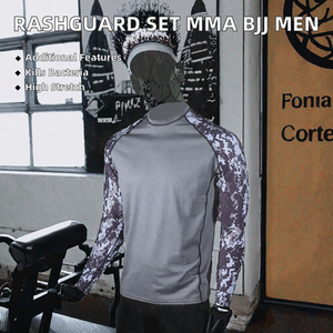 Ensembles de sport Rashguard pour MMA, BJJ, Jiu Jitsu, shorts de combat à manches longues, leggings de base Muay Thai en Spandex/Nylon - Product Image 2