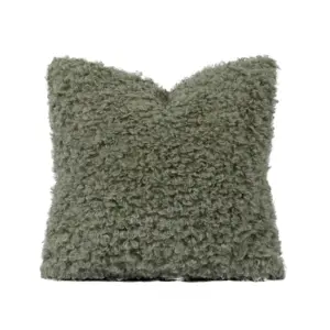 Tiff Home Wholesale High Quality 45*45cm Green Curly Faux Fur Reusable Cushion Cover For Home Decor