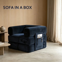 Canapé convertible en velours côtelé, fauteuil-lit pliable, canapé-lit simple avec poche de rangement latérale pour appartement, petit espace