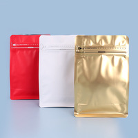 Sacs à café à fond plat en plastique recyclé imprimés sur mesure de 250g, 500g, 1kg, sacs d'emballage pour grains de café avec valve