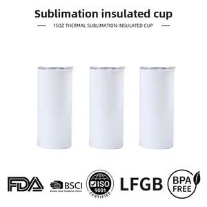 Vaso Térmico de Acero Inoxidable 304 de 15 oz, Recto, para Sublimación, Aislado al Vacío, Simple, para Oficina, Auto o Vehículo, con Pajita - Product Image 5