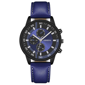 WJ-11128 <span class=keywords><strong>Orologi</strong></span> di Lusso da <span class=keywords><strong>Uomo</strong></span> d'Affari GENEVA <span class=keywords><strong>con</strong></span> <span class=keywords><strong>Cinturino</strong></span> <span class=keywords><strong>in</strong></span> <span class=keywords><strong>Pelle</strong></span>, Logo Personalizzabile, Lancette Luminose, Fantastico Orologio da Polso Analogico - Product Image 2