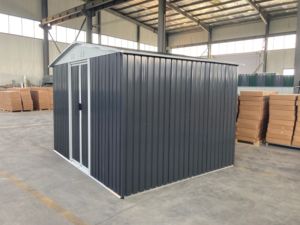 Cobertizo <span class=keywords><strong>de</strong></span> <span class=keywords><strong>jardín</strong></span> <span class=keywords><strong>de</strong></span> 10*12 pies para almacenamiento al aire libre Puerta corredera Apex Techo Cobertizo <span class=keywords><strong>de</strong></span> metal <span class=keywords><strong>Venta</strong></span> barata - Product Image 4