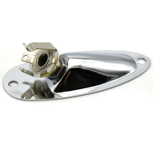 Plaque de prise audio métallique de style bateau avec prise jack 6,35 mm (1/4 po) pour guitare électrique et basse, accessoire de remplacement pour guitare - Product Image 5