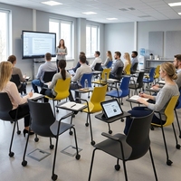 Chaise de conférence de bureau ergonomique empilable de qualité supérieure conforme à la norme ANSI/BIFMA