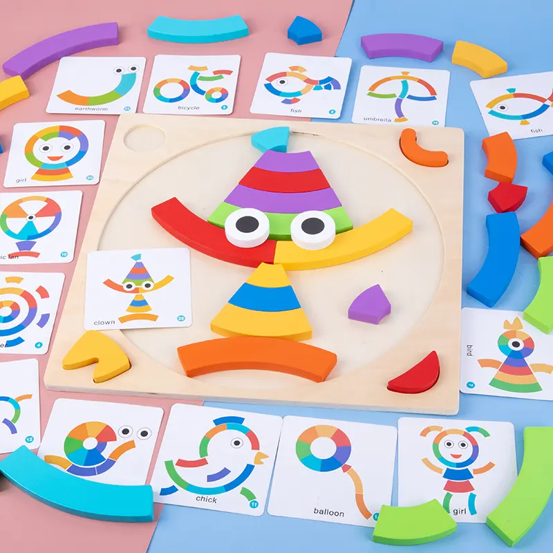 知的な楽しいレインボービルディングブロックパズル子供の幼児教育想像力啓発組み立てビルディングブロック