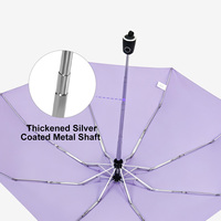 Parapluie pliant compact 21 pouces à ouverture et fermeture automatiques, 8 baleines renforcées, tige en fer, tissu imperméable haute densité