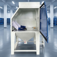 Équipement de sablage à sec en cabine intérieure, cabine de sablage manuelle avec extraction des poussières pour le traitement des pièces métalliques