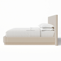 Collection de chambre à coucher américaine FERLY, lit king-size de luxe pour un confort ultime, lit à panneaux en tissu entièrement rembourré