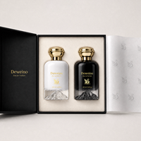 Flacon de parfum de haute qualité, flacon de parfum rond en verre, 50 ml, 100 ml, dégradé noir et blanc, flacon de parfum vide de 30 ml avec boîte